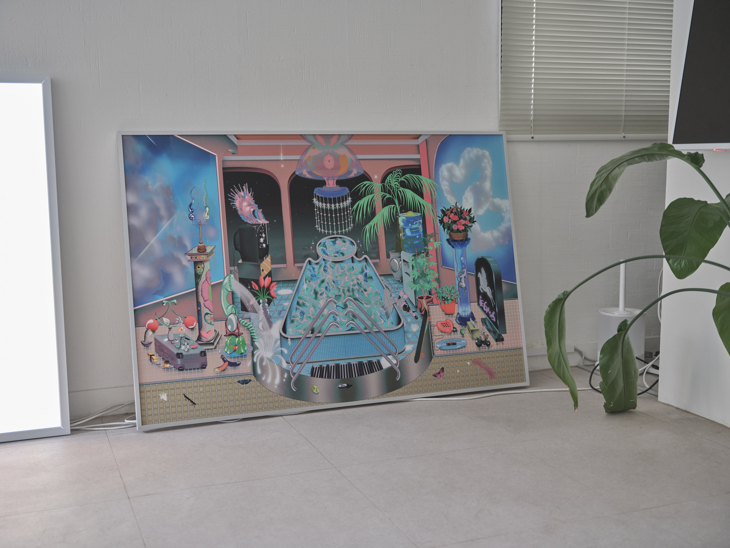 람한의 작업물, ramhan's artwork, 람한의 작품이 바닥에 놓여져있다