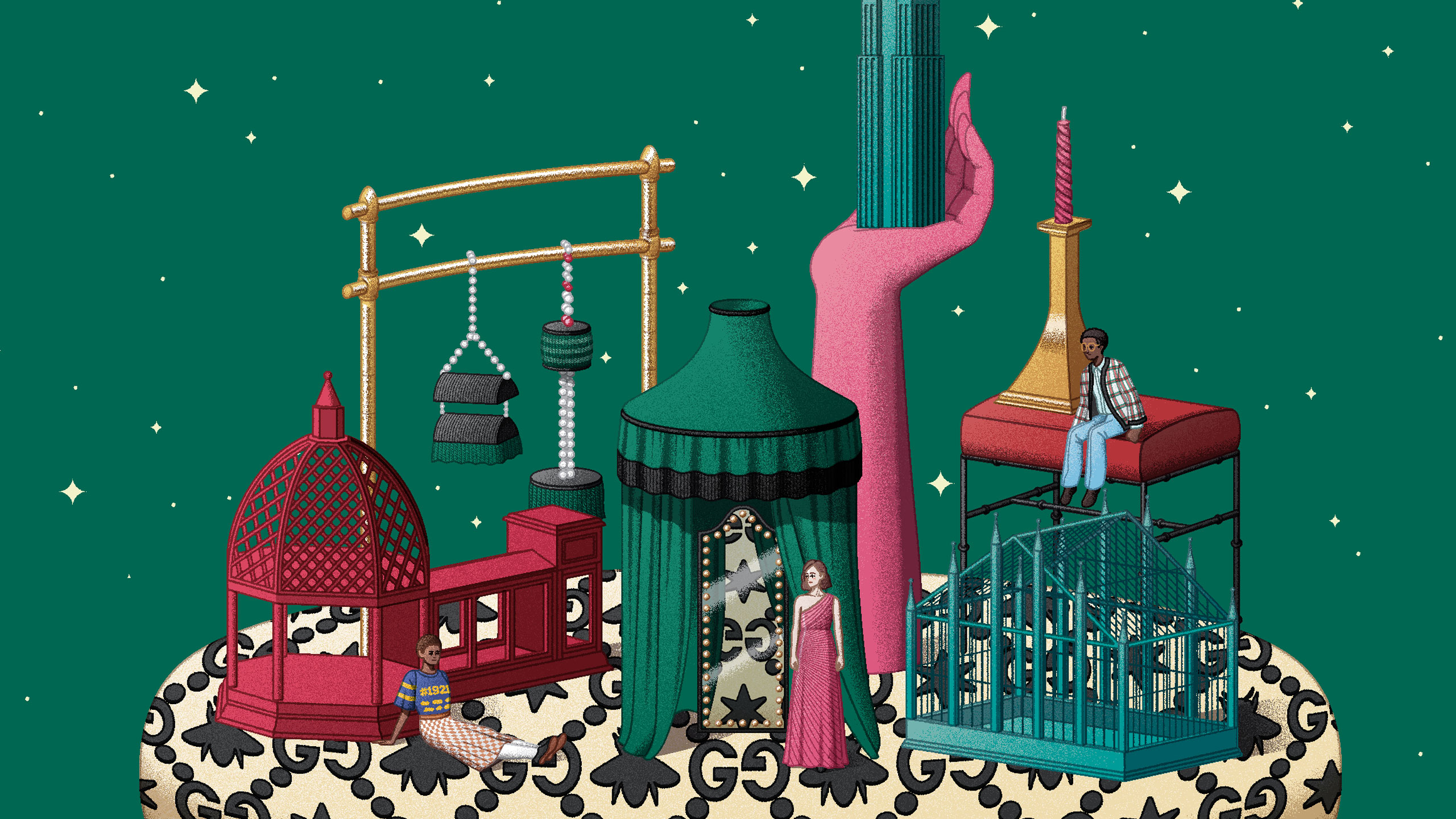 illust, illustration, 최환욱, 일러스트레이터, 구찌, 구찌가옥