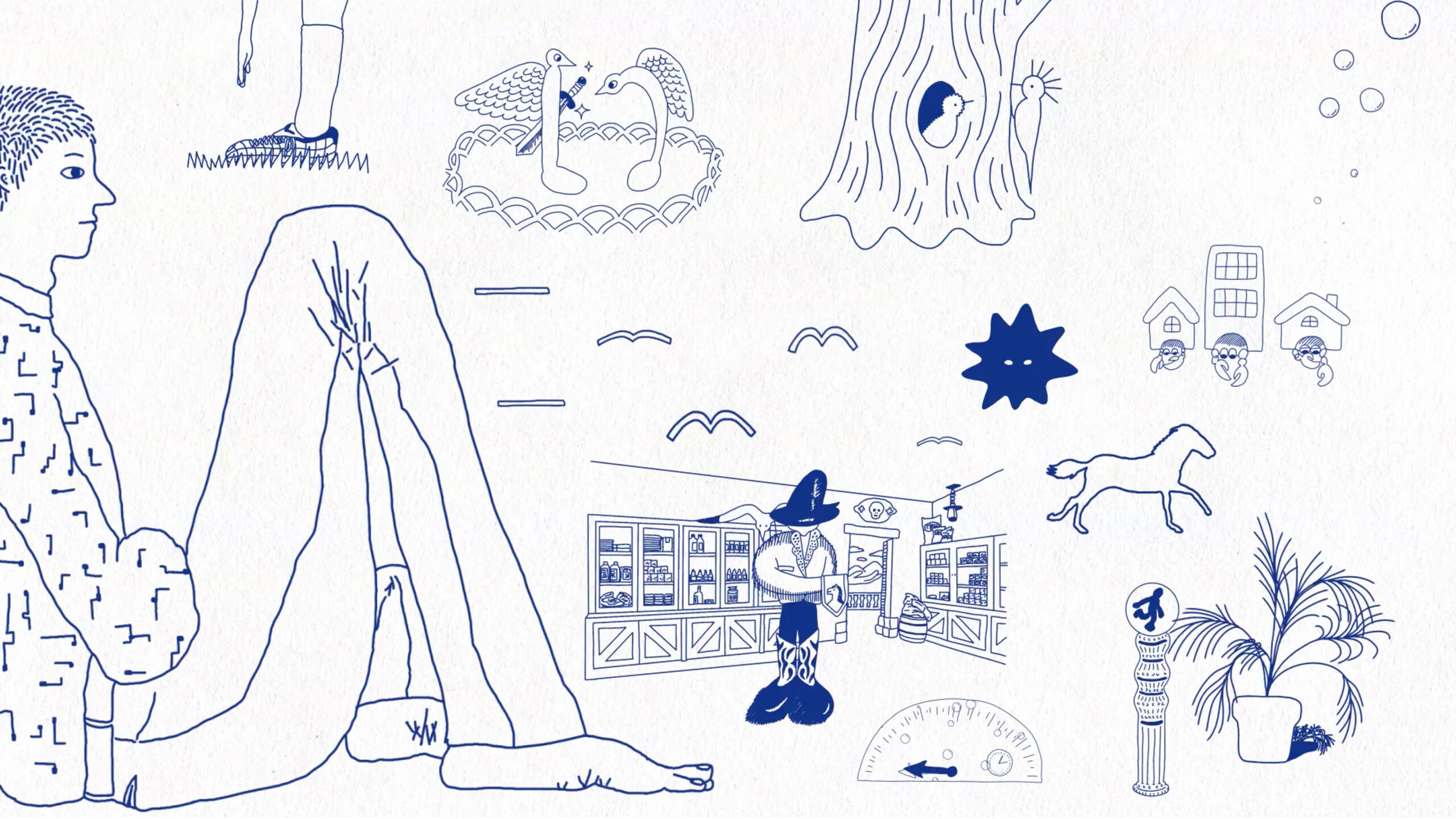 한주원, 일러스트레이터, illustration, line drawing, 라인 드로잉, 타투이스트, 주원맨