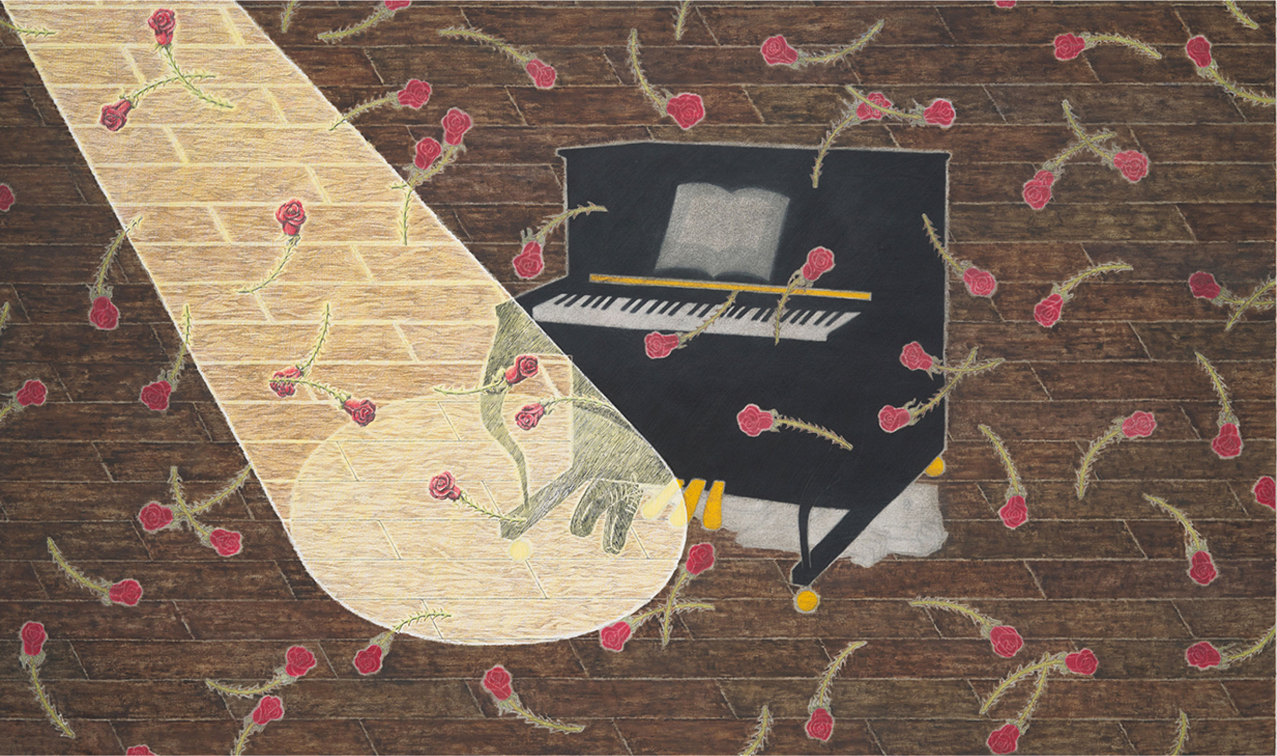 19_유명세,-2022,-캔버스에-유채,-연필,-색연필,-볼펜,-97x162-1_고니