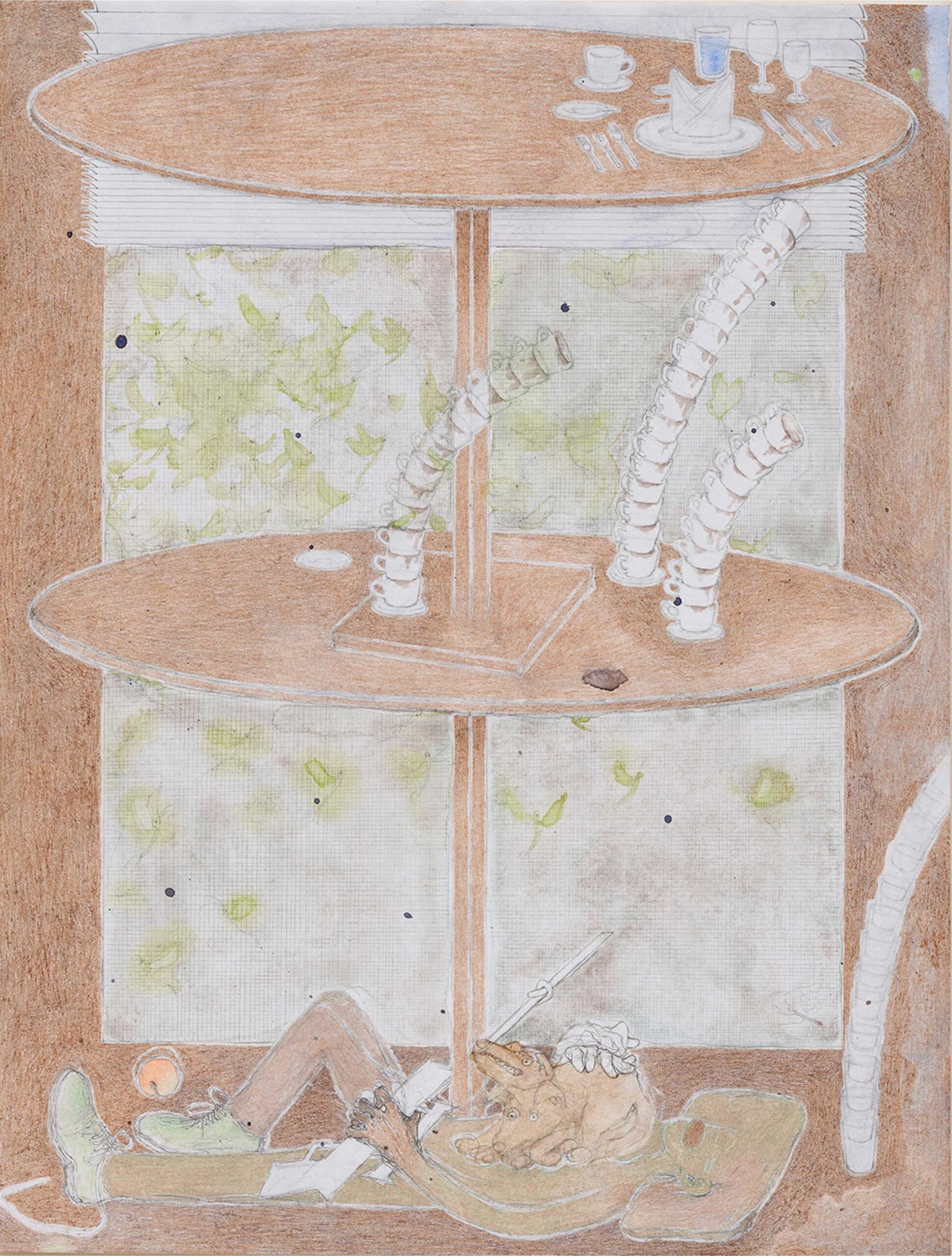 24_무덤,-2023,-캔버스에-수채,-연필,-색연필,-35_고니.6x27_고니