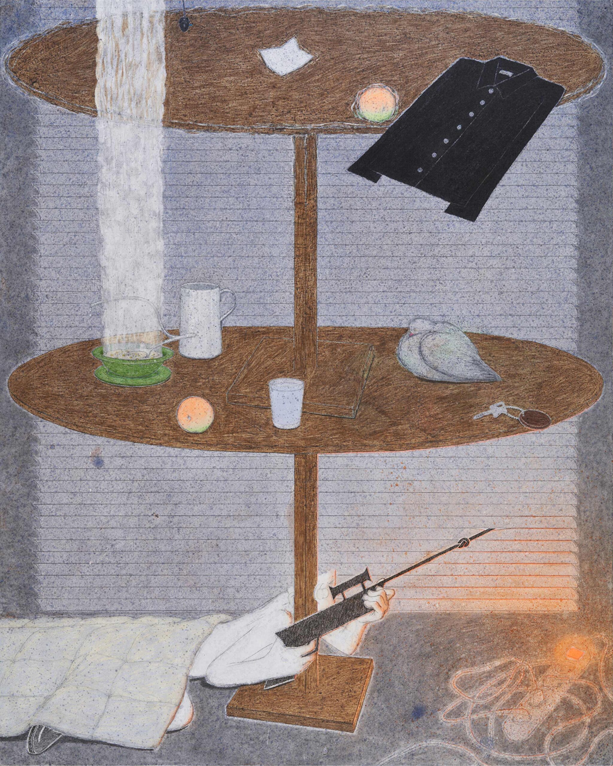 27_숙면의-조건2,-2023,-캔버스에-수채,-연필,-색연필,-볼펜,-162_고니.2x130_고니