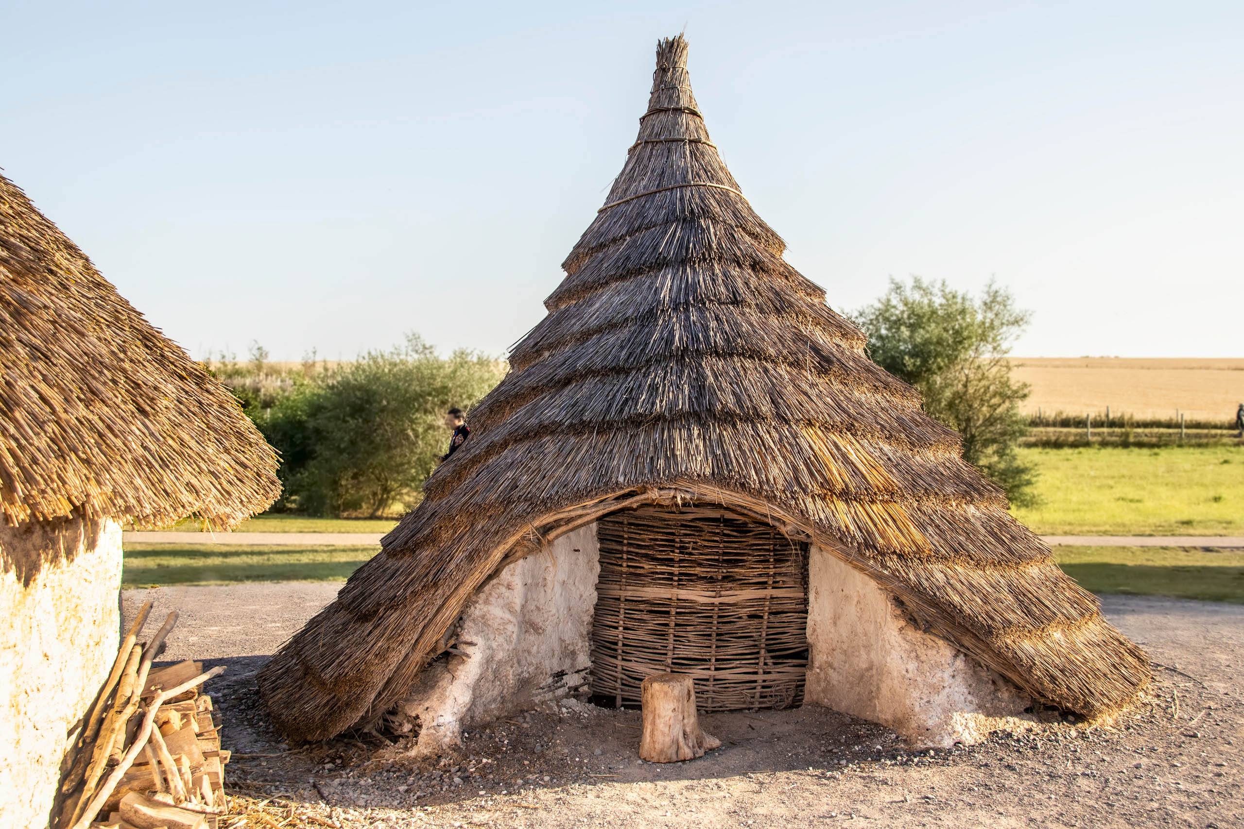 Recreated,Thacthed,Roof,Neolithic,Houses,Like,The,People,Who,Built