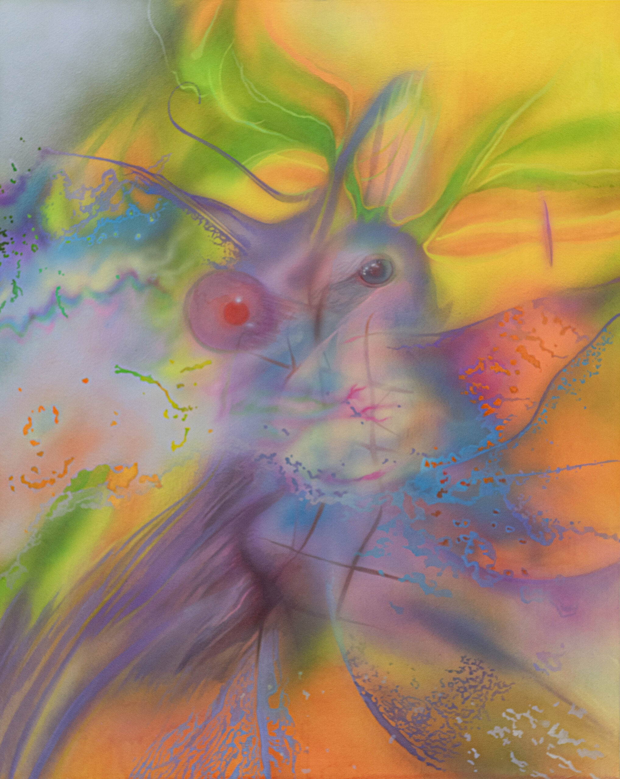 _사이버 드래그 뷰티-소오(Cyber-drag-beauty-Squoat)_, 2024, acrylic on wood panel, 90.9x72.7cm